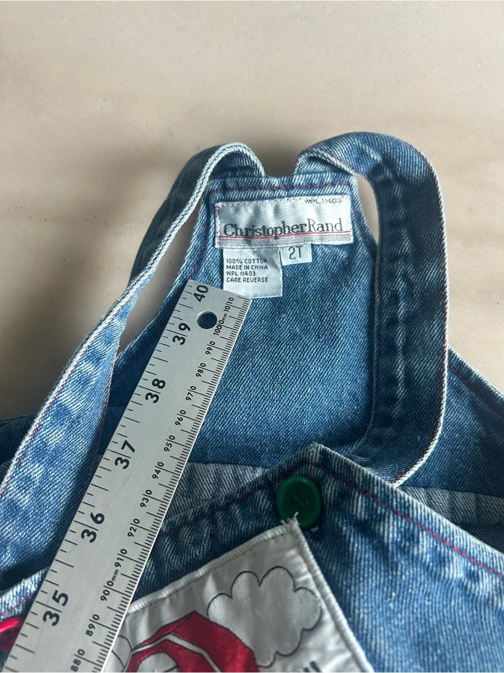Vtg Christopher Rand Toddler Farm Denim Overalls 2T